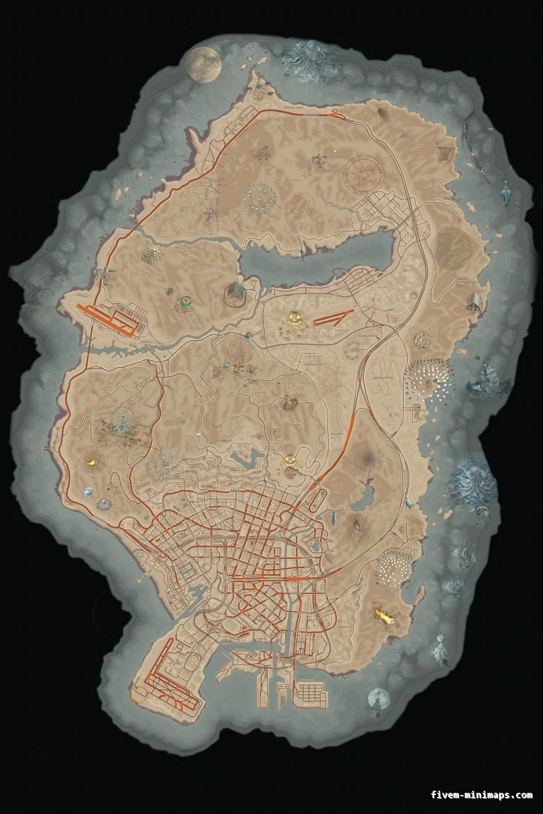 Halloween Mixed light FiveM Halloween minimap, the whole map