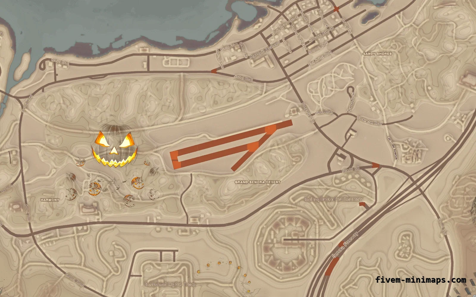 Halloween Mixed light Halloween minimap for FiveM, sandy shores