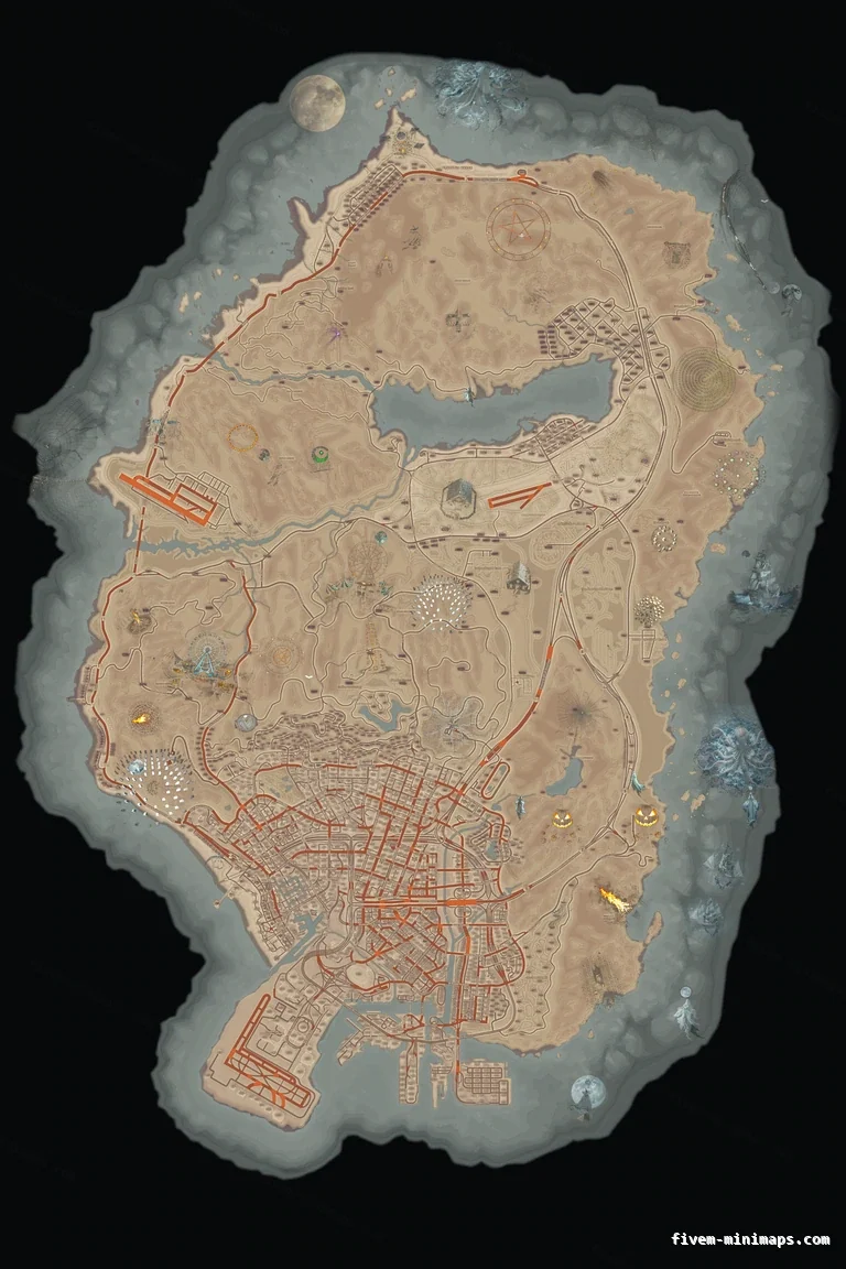 Halloween Mixed light FiveM Halloween minimap, the whole map