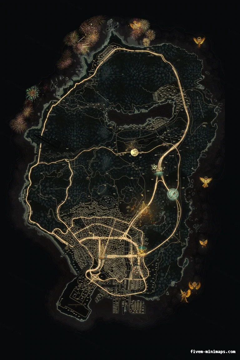 Christmas Orange FiveM Christmas minimap, the whole map