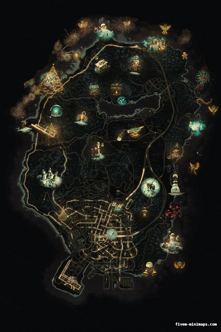 Christmas Orange FiveM Christmas minimap, the whole map
