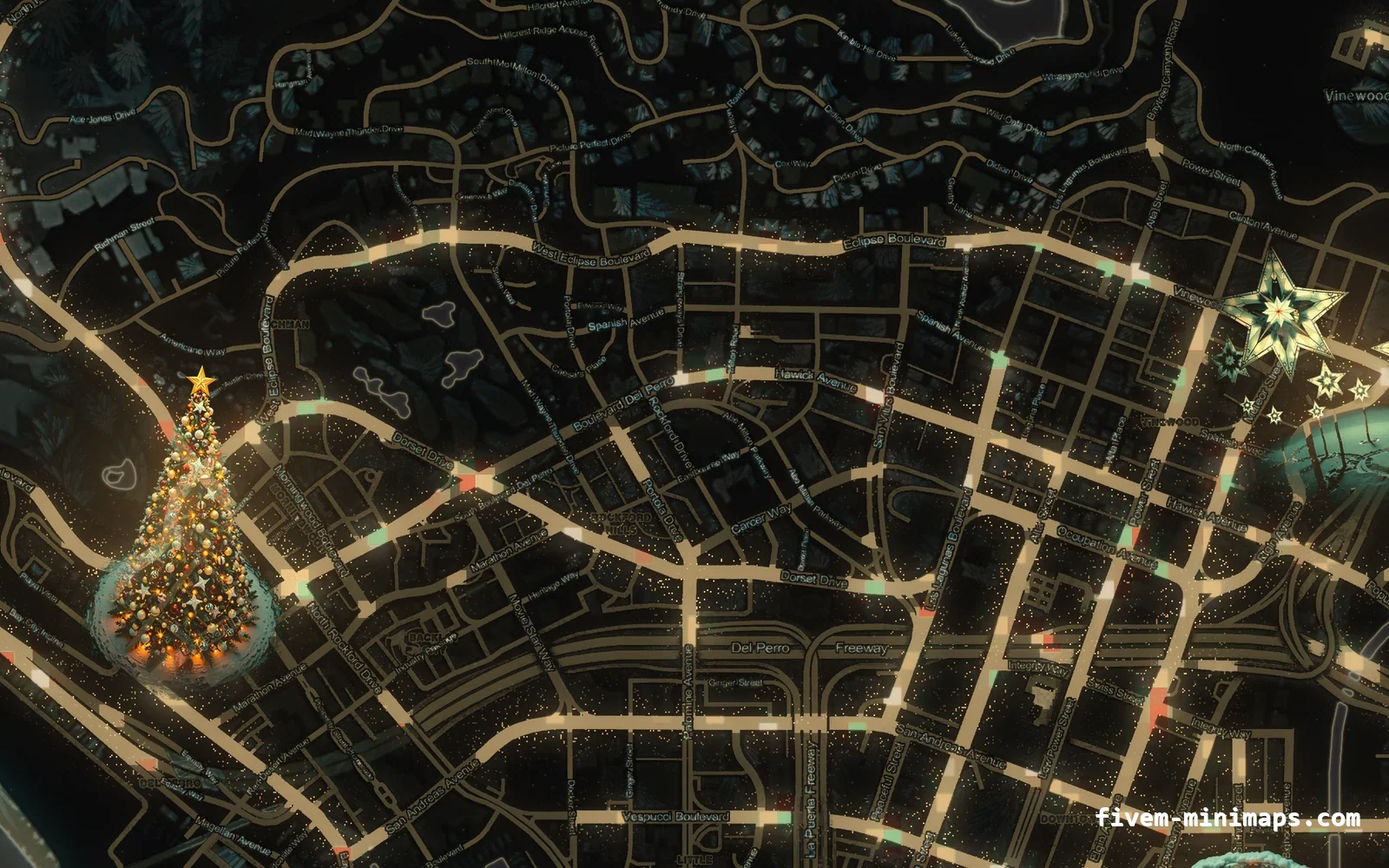 Christmas Orange Christmas minimap for FiveM, los santos