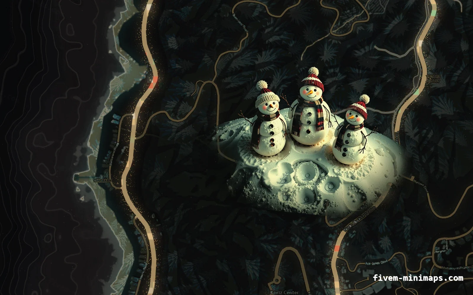 Christmas Orange Christmas minimap for FiveM, the west coast