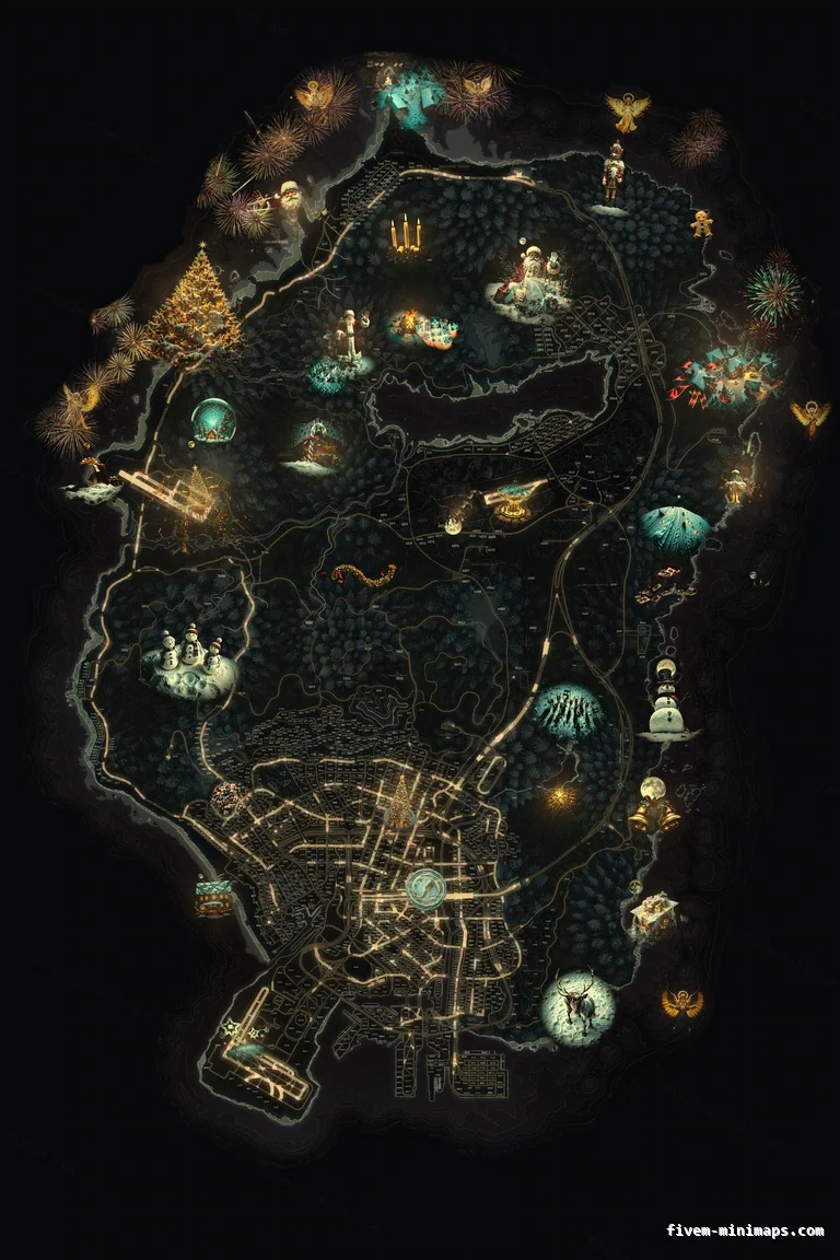 Christmas Orange FiveM Christmas minimap, the whole map