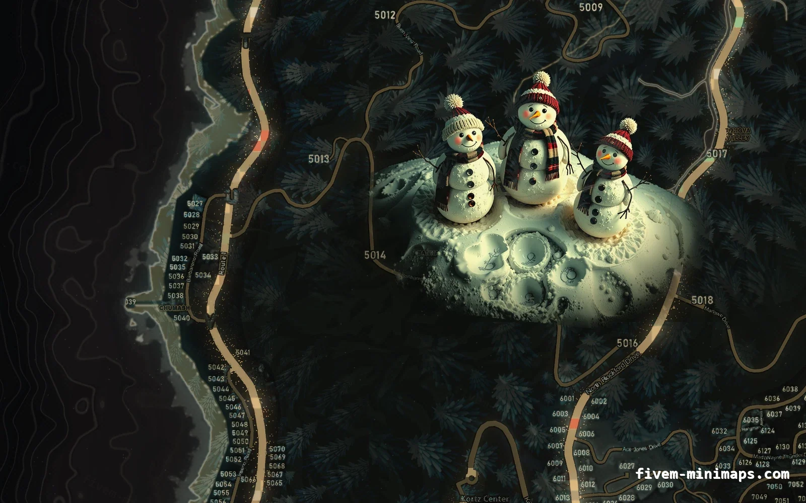 Christmas Orange Christmas minimap for FiveM, the west coast
