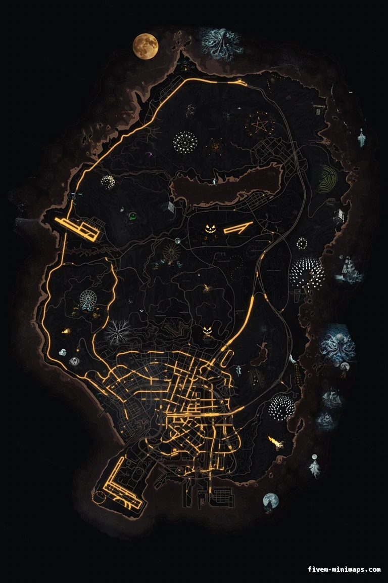 Halloween Orange FiveM Halloween minimap, the whole map