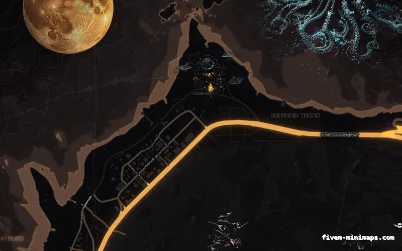 Halloween Orange FiveM Halloween minimap, the whole map