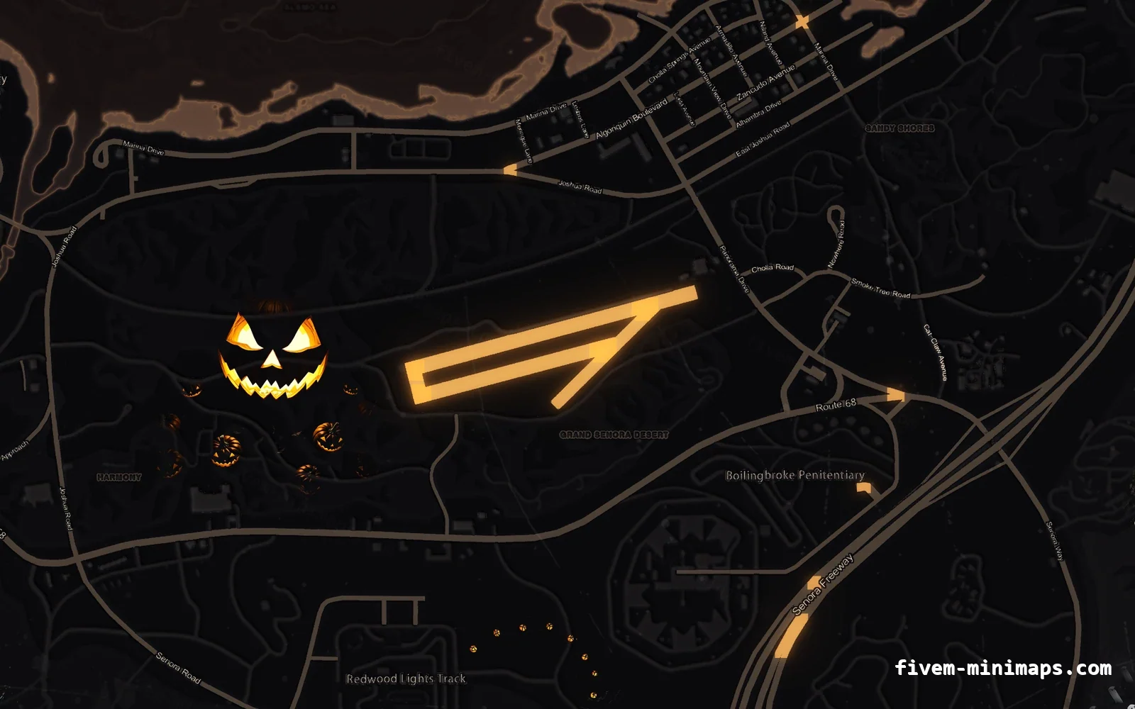 Halloween Orange Halloween minimap — Sandy Shores Halloween Orange Halloween minimap for FiveM, sandy shores