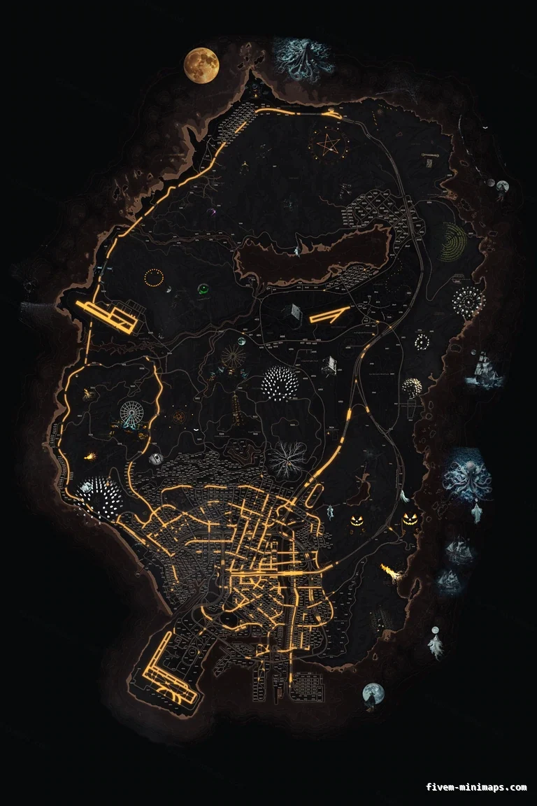 Halloween Orange FiveM Halloween minimap, the whole map