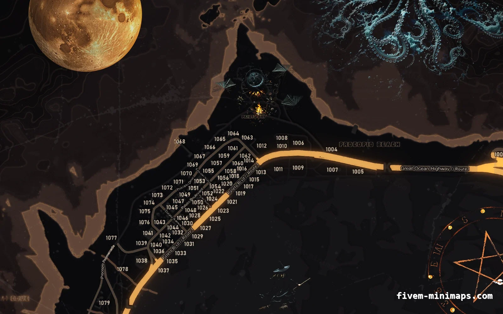 Halloween Orange Halloween minimap for FiveM, paleto bay