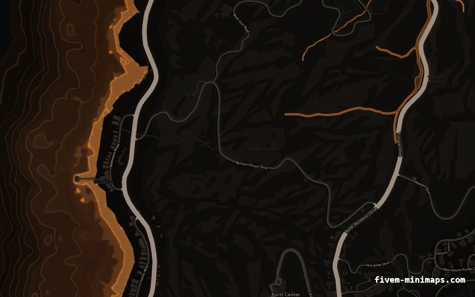 Coastline detail showing smooth edges