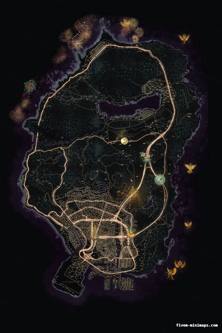 Christmas Pink FiveM Christmas minimap, the whole map