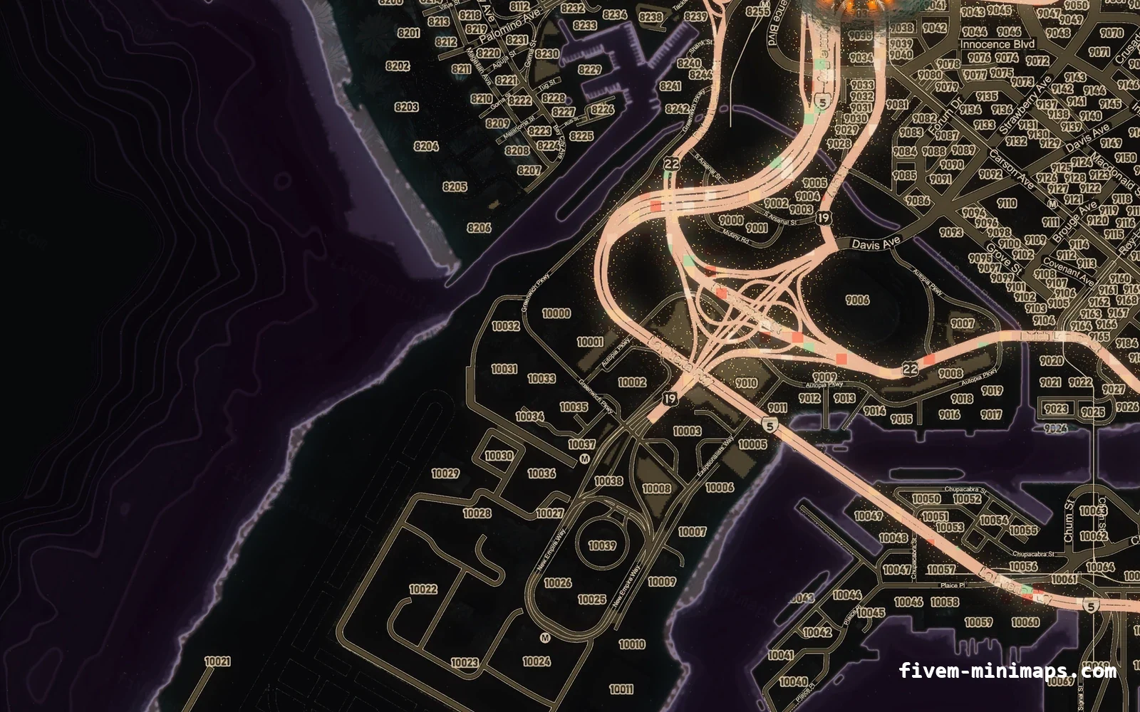 Christmas Pink Christmas minimap for FiveM, the harbour