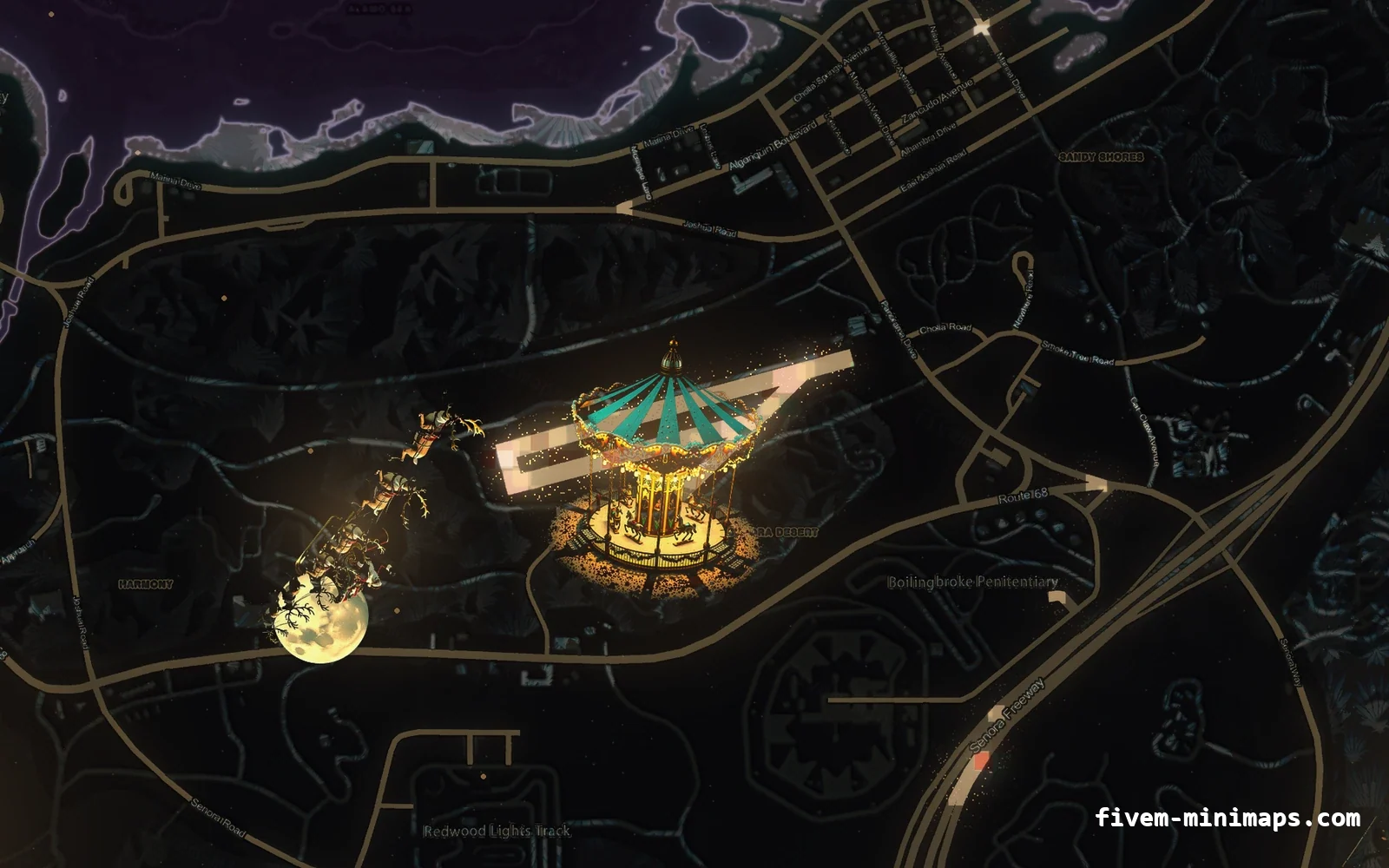 Christmas Pink Christmas minimap for FiveM, sandy shores