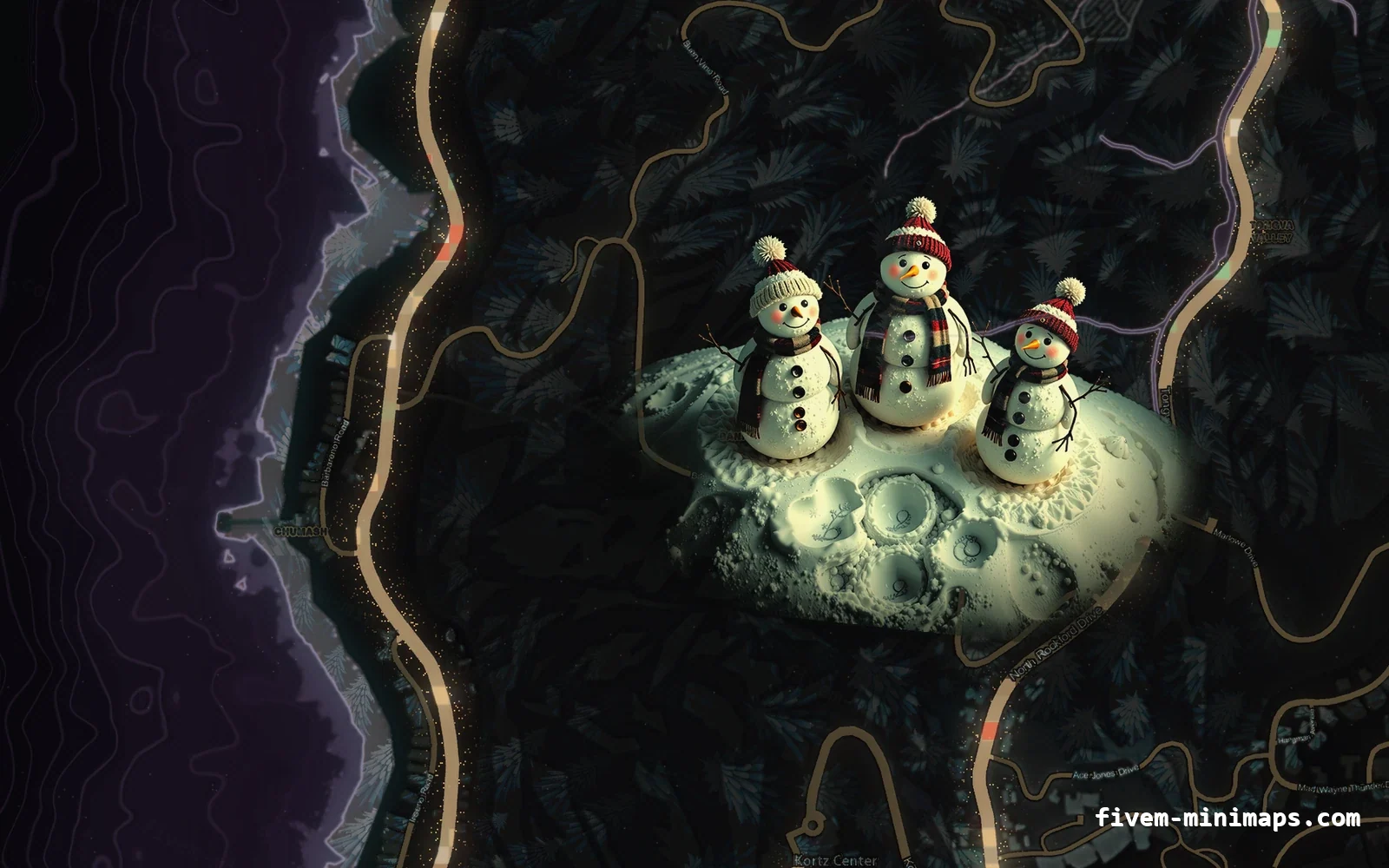 Christmas Pink Christmas minimap for FiveM, the west coast