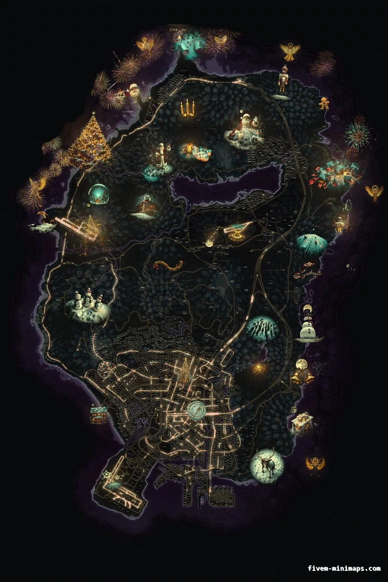Christmas Pink FiveM Christmas minimap, the whole map