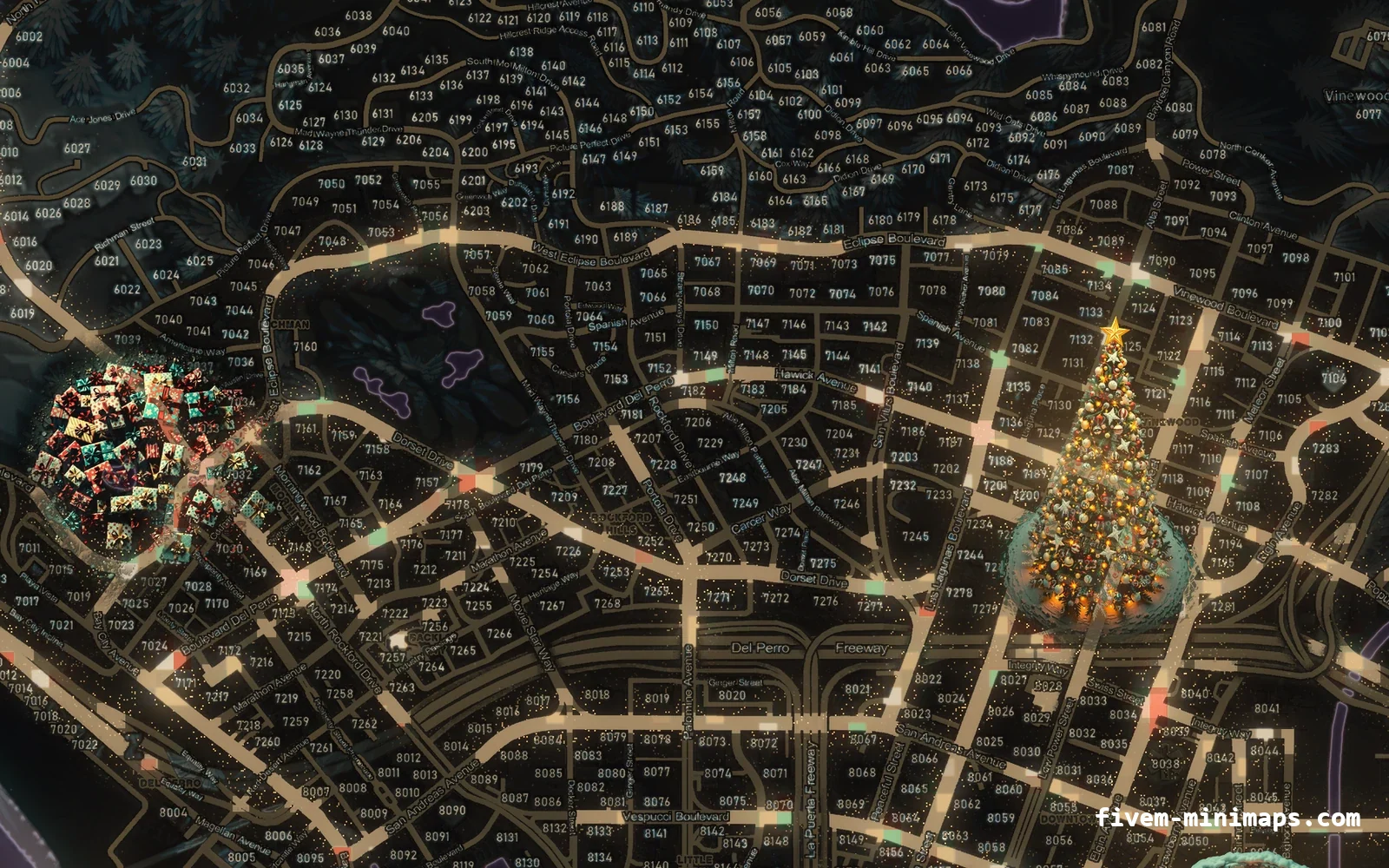 Christmas Pink Christmas minimap for FiveM, los santos