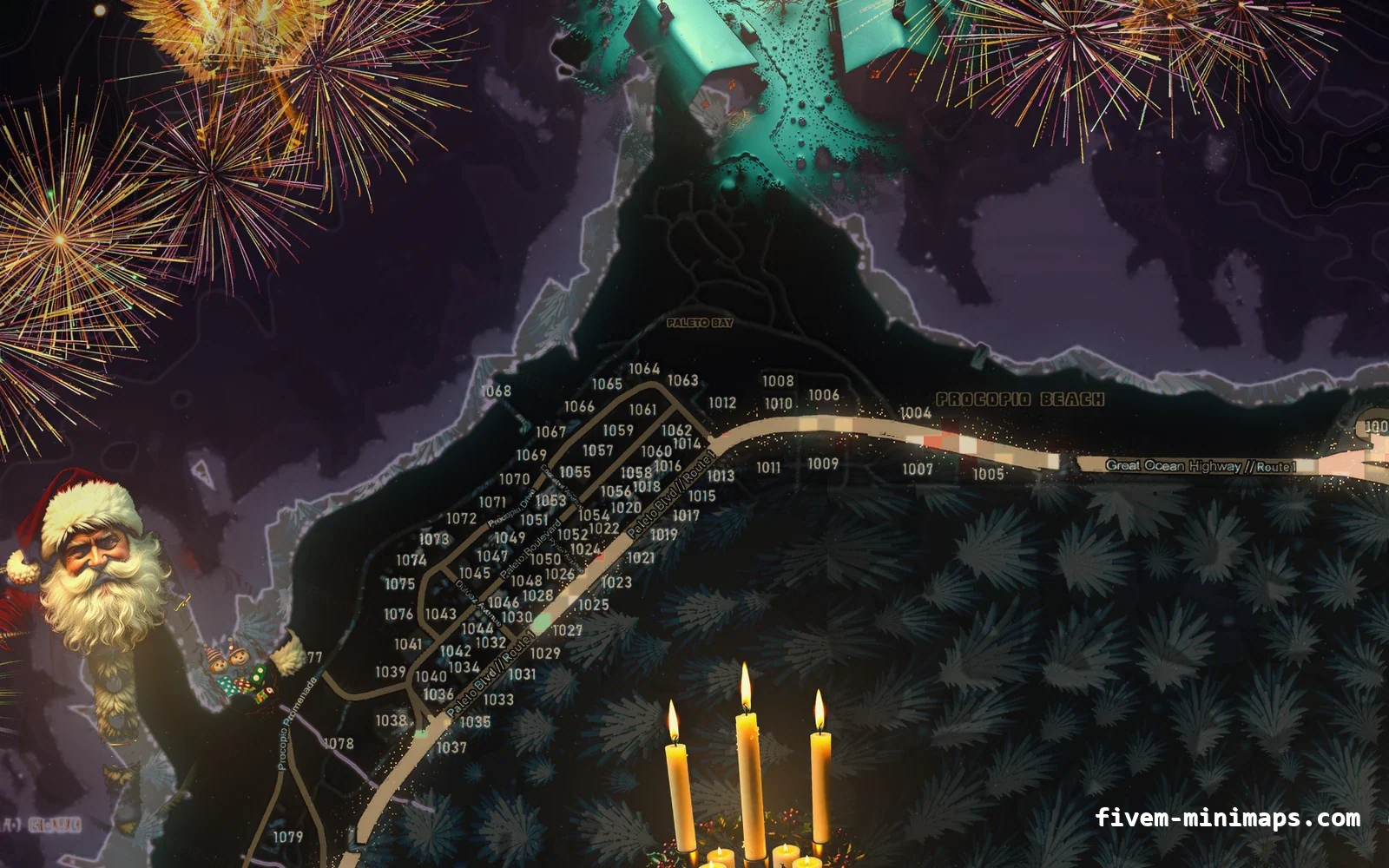 Christmas Pink Christmas minimap for FiveM, paleto bay