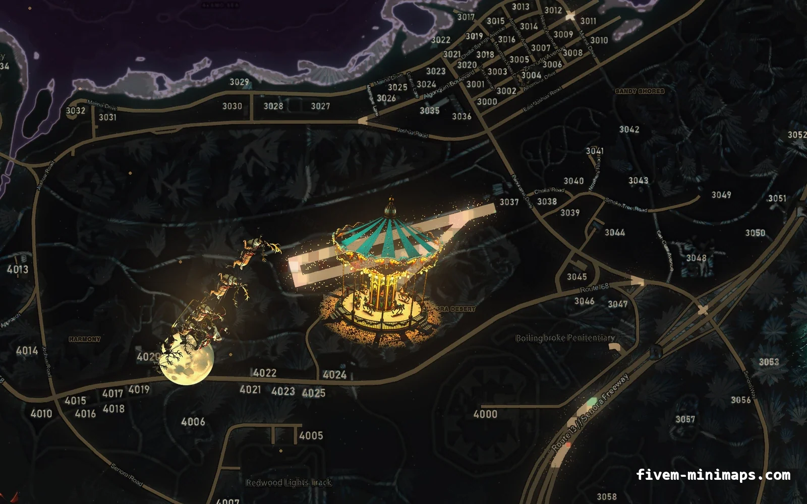 Christmas Pink Christmas minimap for FiveM, sandy shores