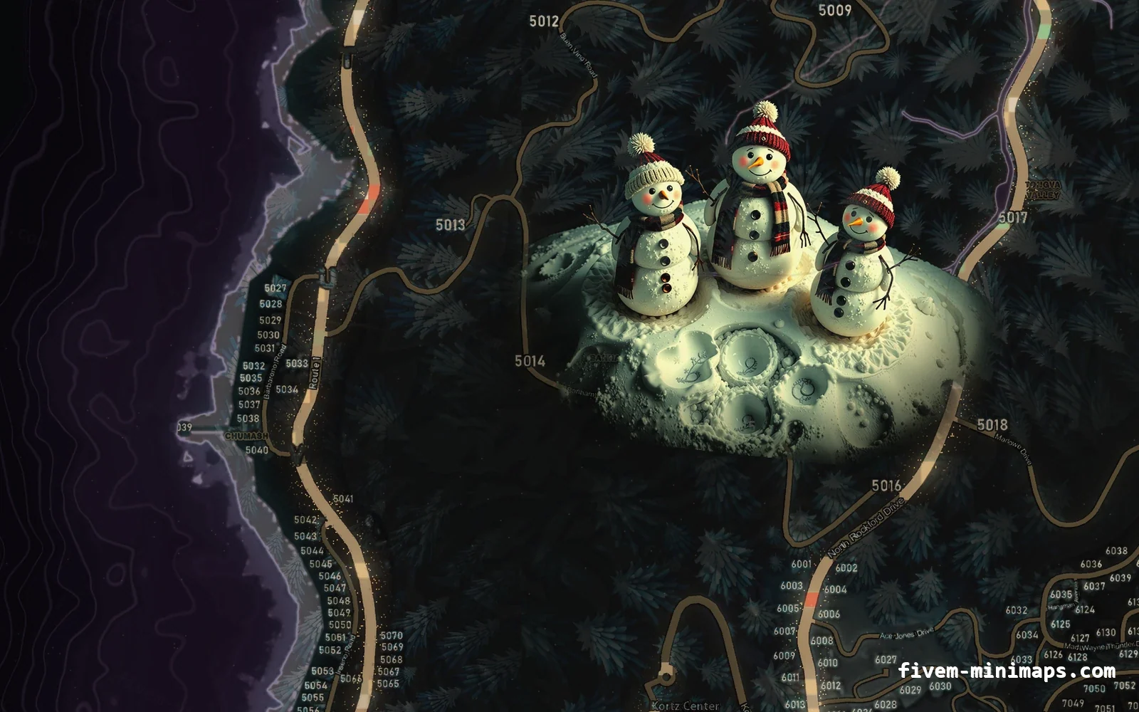 Christmas Pink Christmas minimap for FiveM, the west coast