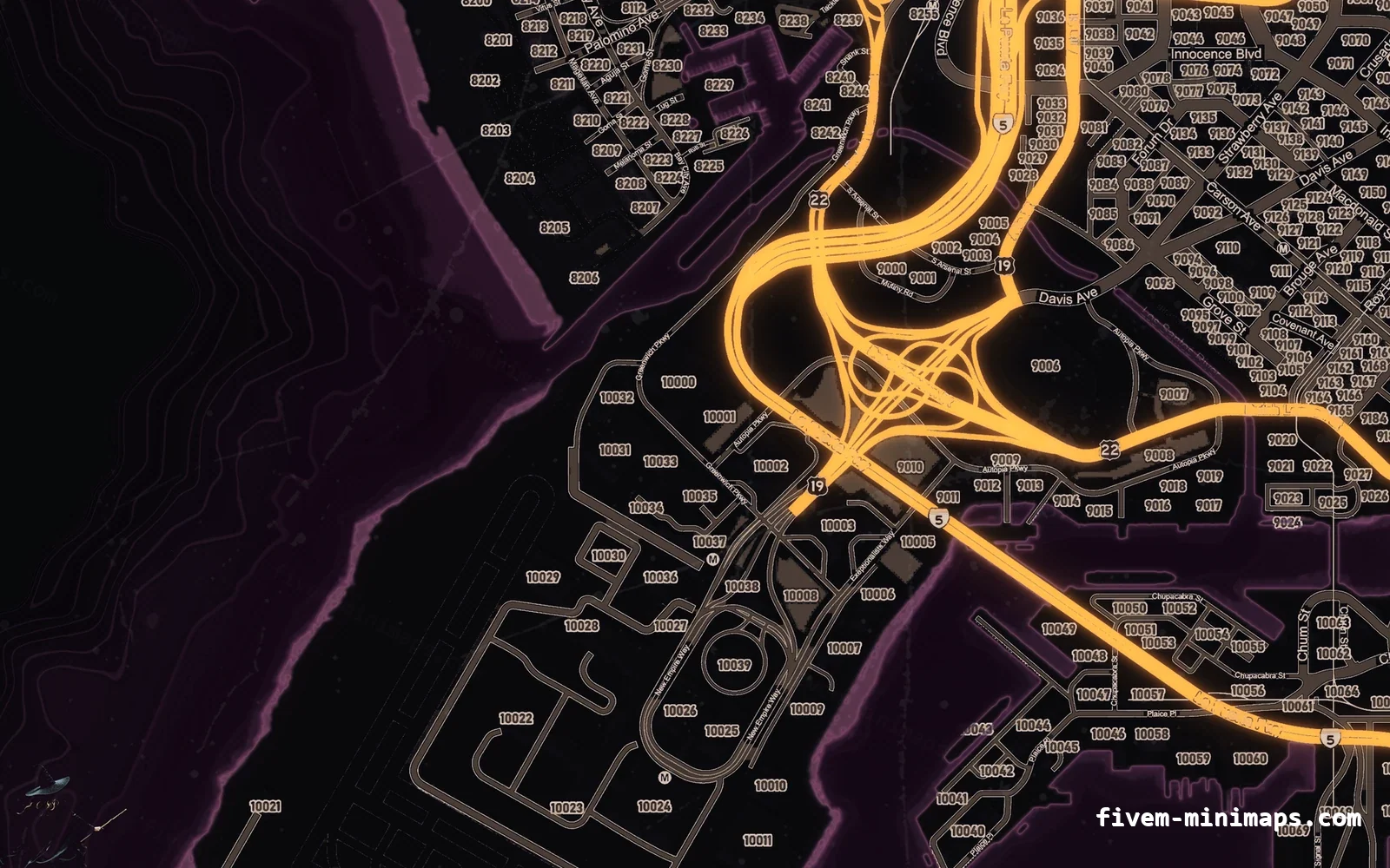 Halloween Pink Halloween minimap for FiveM, the harbour