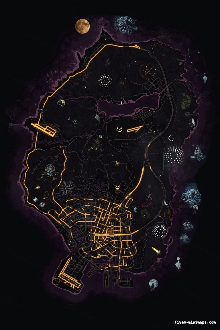 Halloween Pink FiveM Halloween minimap, the whole map