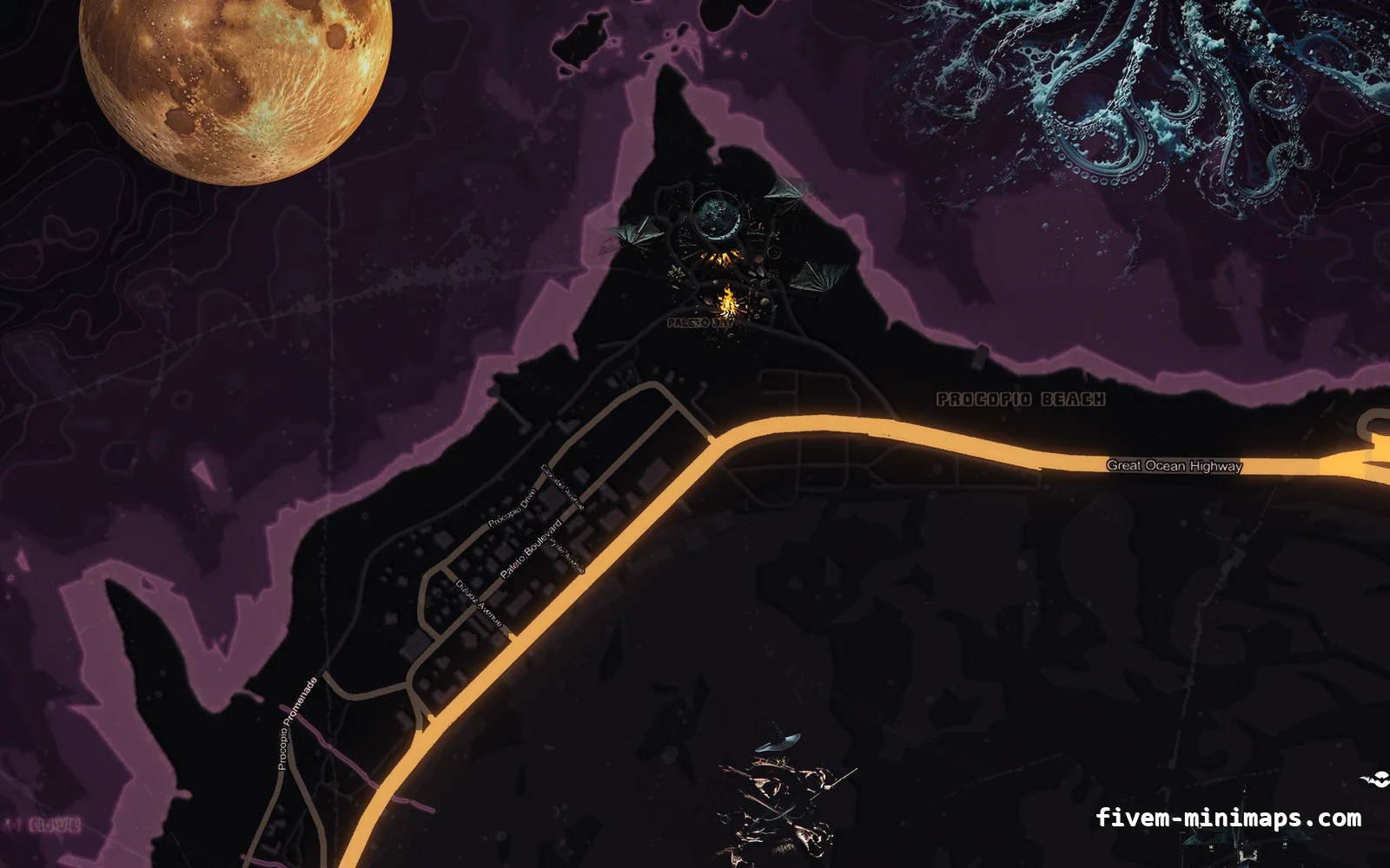 Halloween Pink Halloween minimap for FiveM, paleto bay