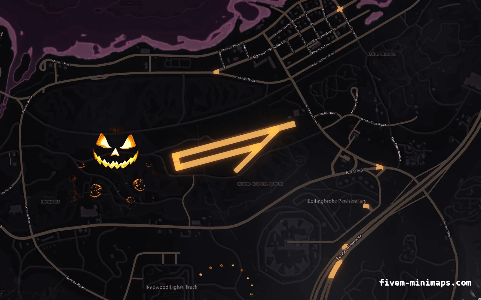 Halloween Pink Halloween minimap for FiveM, sandy shores