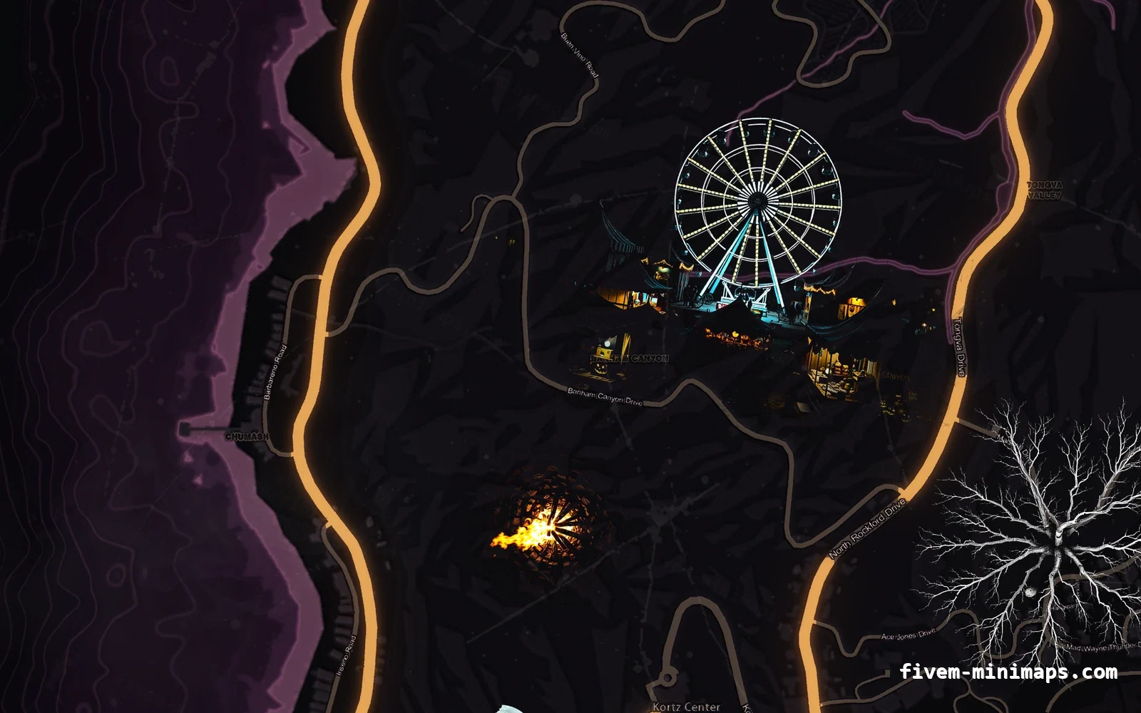 Halloween Pink Halloween minimap for FiveM, the west coast