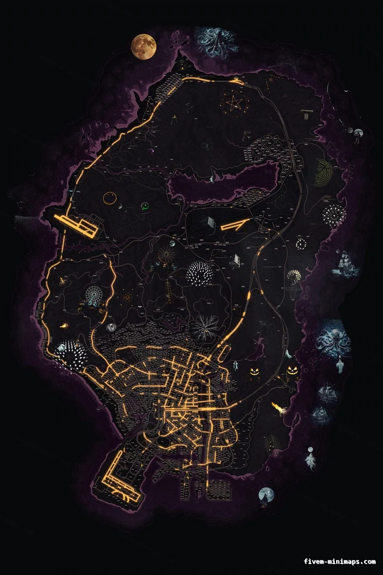 Halloween Pink FiveM Halloween minimap, the whole map