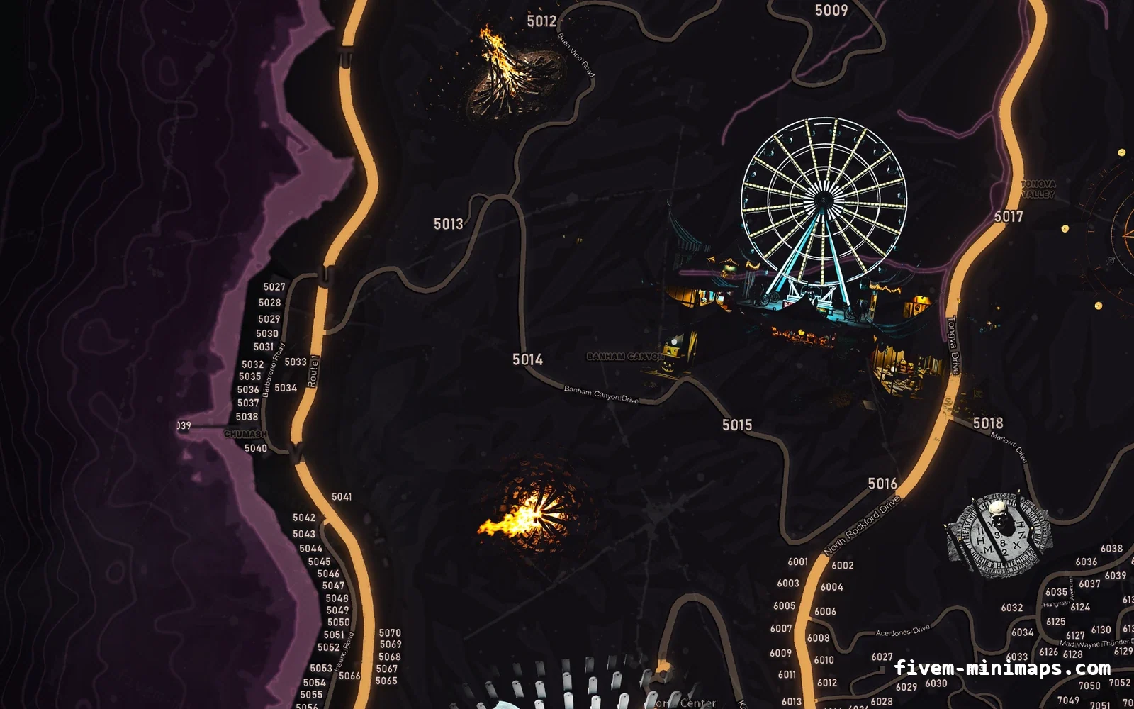 Halloween Pink Halloween minimap for FiveM, the west coast