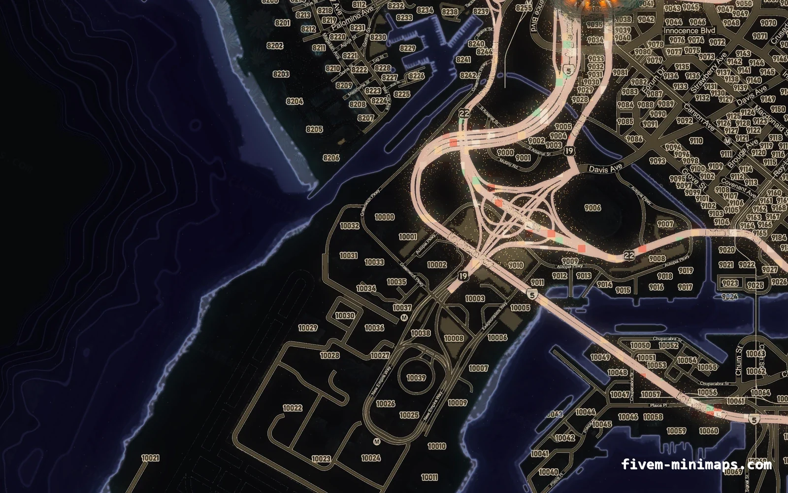 Christmas Purple Christmas minimap for FiveM, the harbour
