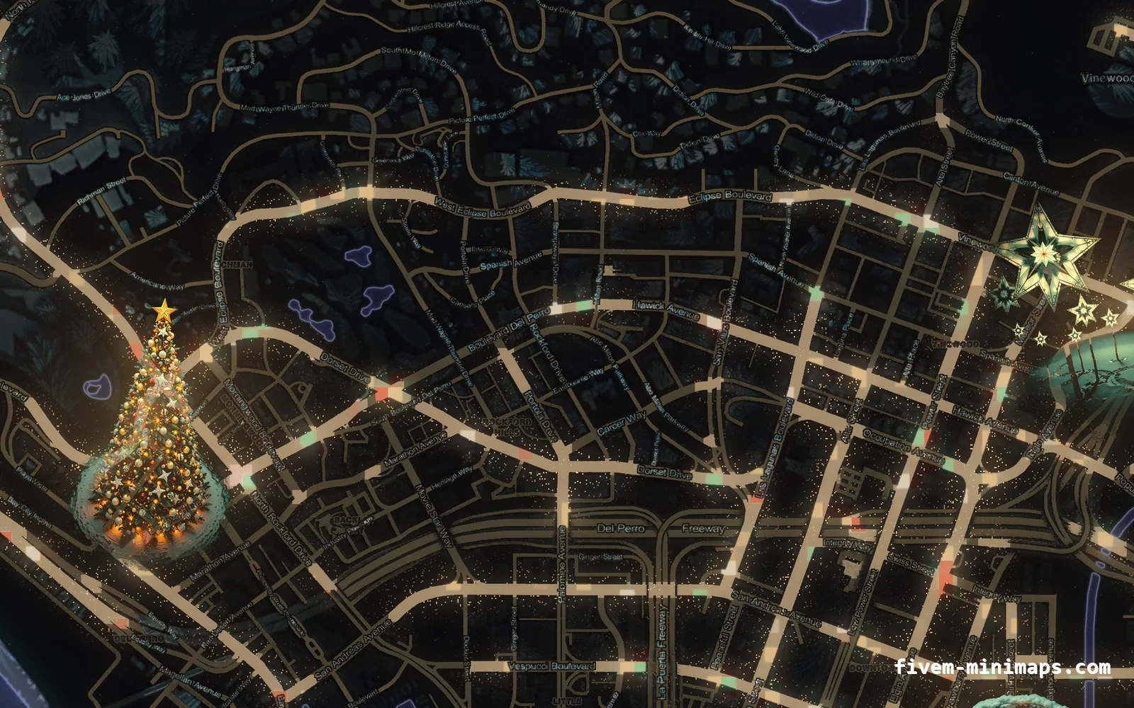 Christmas Purple Christmas minimap for FiveM, los santos