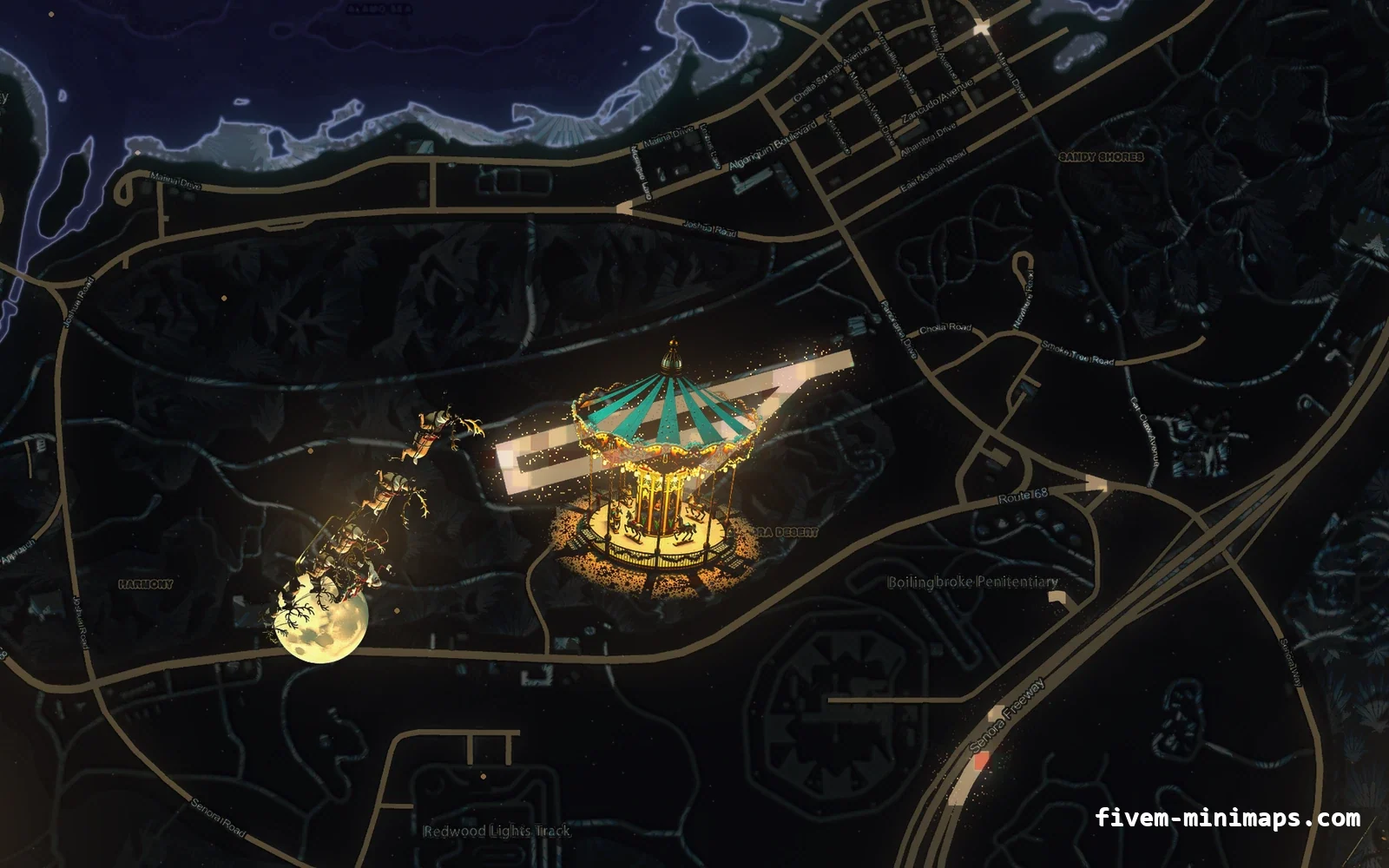 Christmas Purple Christmas minimap for FiveM, sandy shores