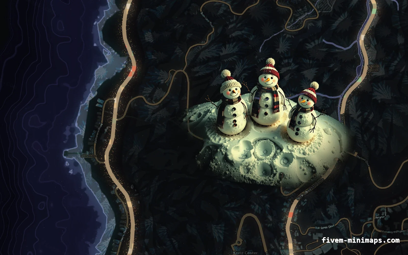Christmas Purple Christmas minimap for FiveM, the west coast