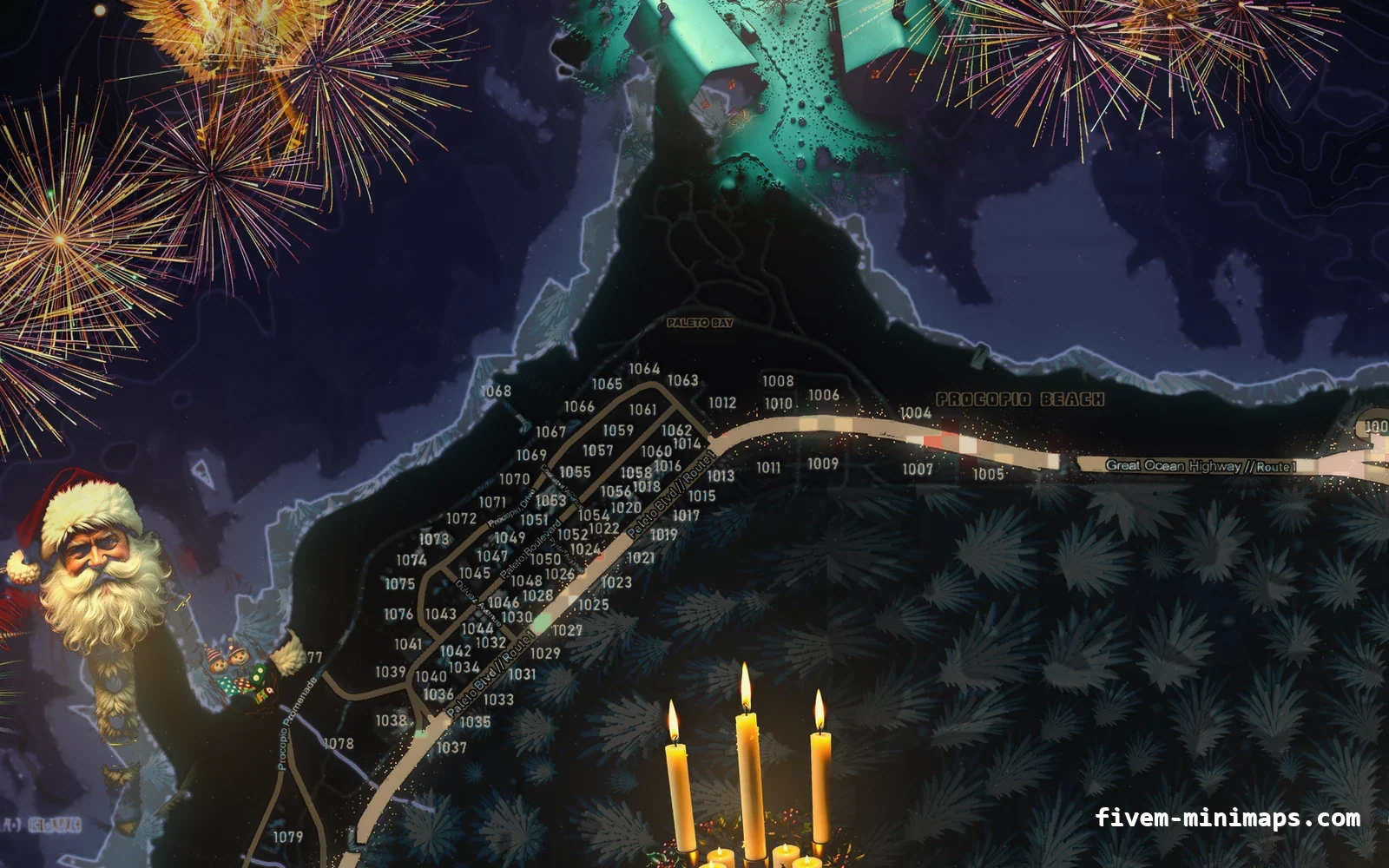 Christmas Purple Christmas minimap for FiveM, paleto bay