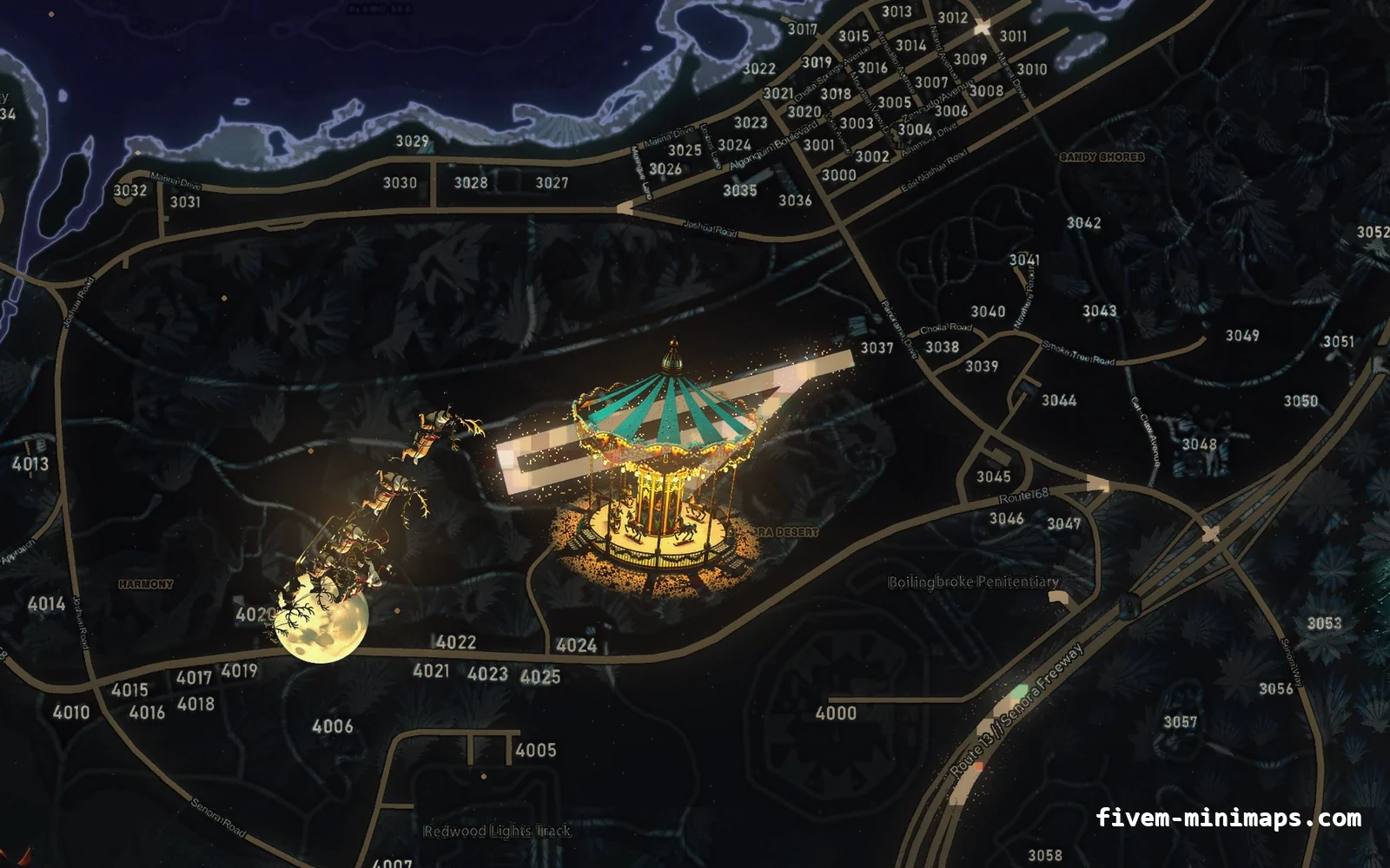 Christmas Purple Christmas minimap for FiveM, sandy shores