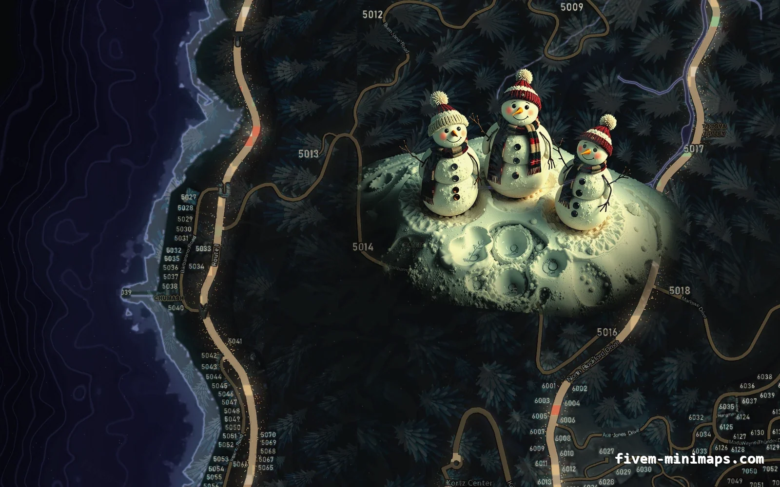 Christmas Purple Christmas minimap for FiveM, the west coast