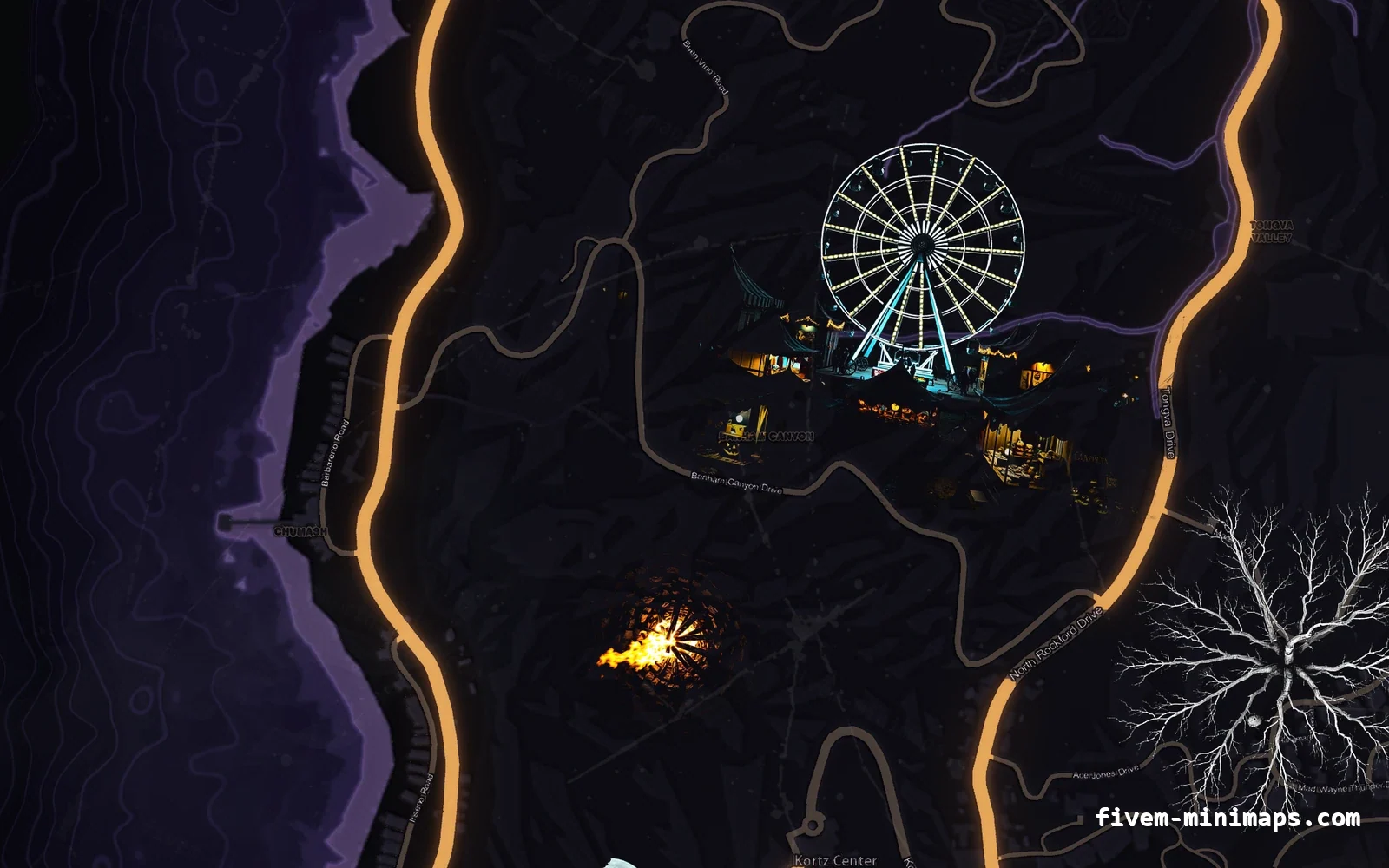Halloween Purple Halloween minimap — The west coast Halloween Purple Halloween minimap for FiveM, the west coast