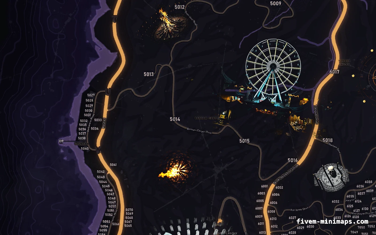 Halloween Purple Halloween minimap for FiveM, the west coast