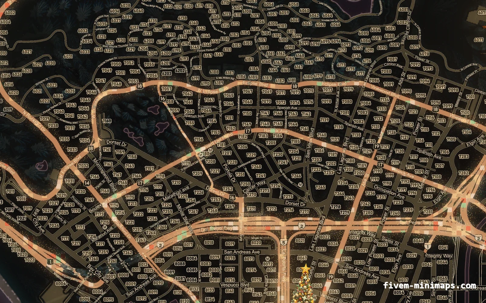 Christmas Red Christmas minimap for FiveM, los santos