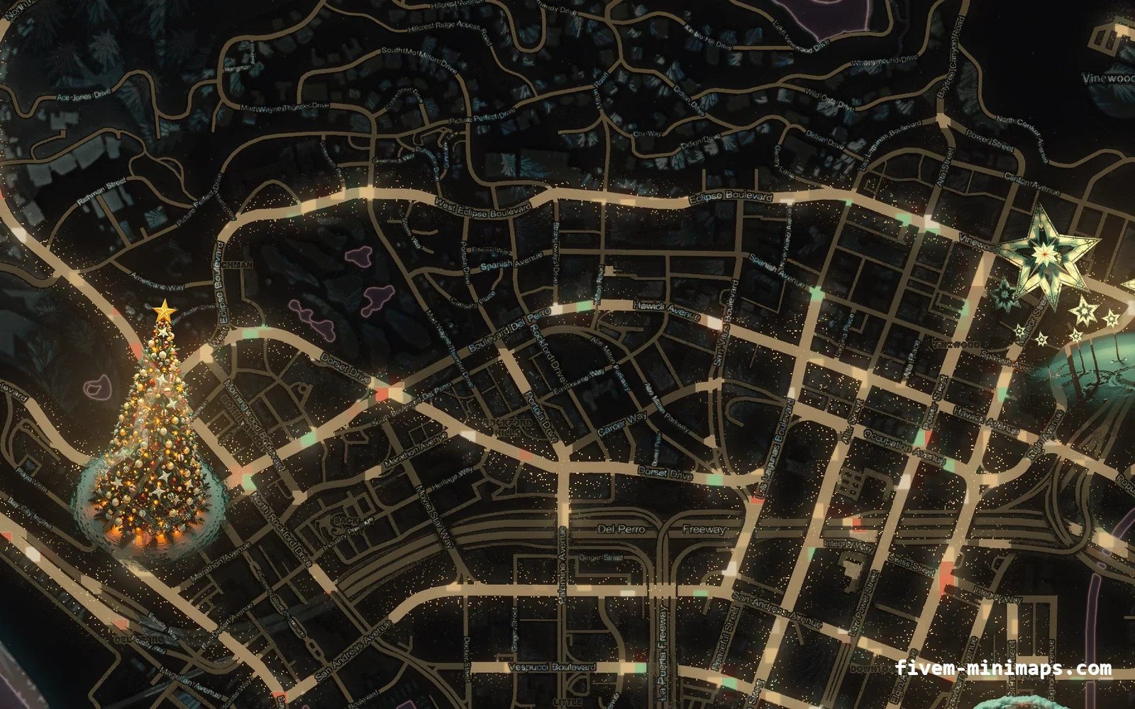 Christmas Red Christmas minimap for FiveM, los santos