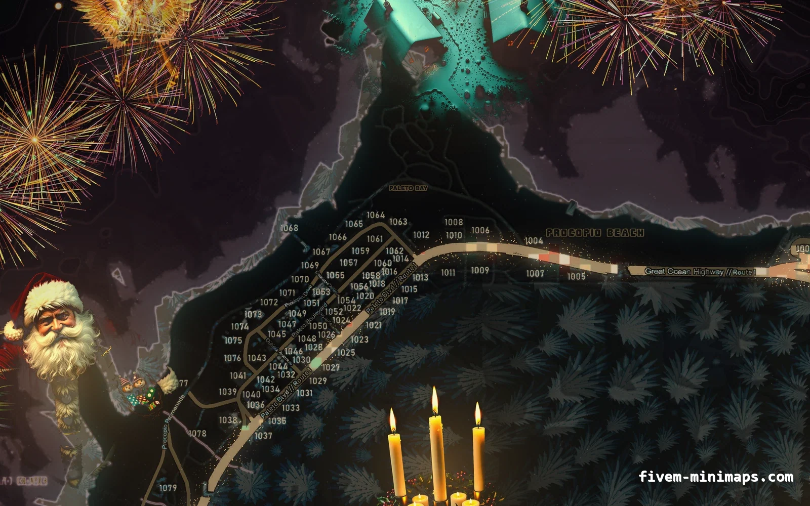 Christmas Red Christmas minimap for FiveM, paleto bay