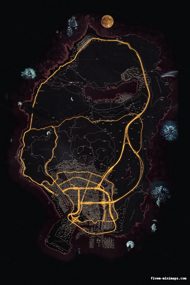Halloween Red FiveM Halloween minimap, the whole map
