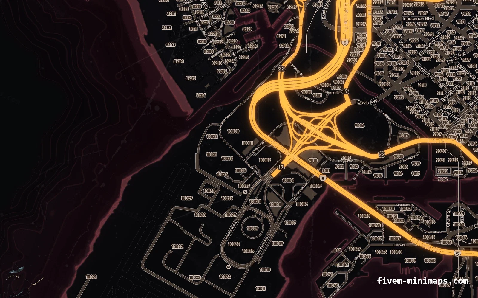 Halloween Red Halloween minimap for FiveM, the harbour