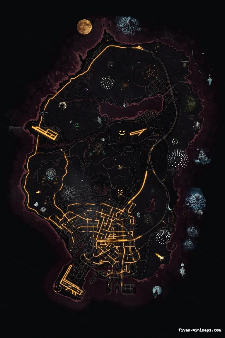 Halloween Red FiveM Halloween minimap, the whole map
