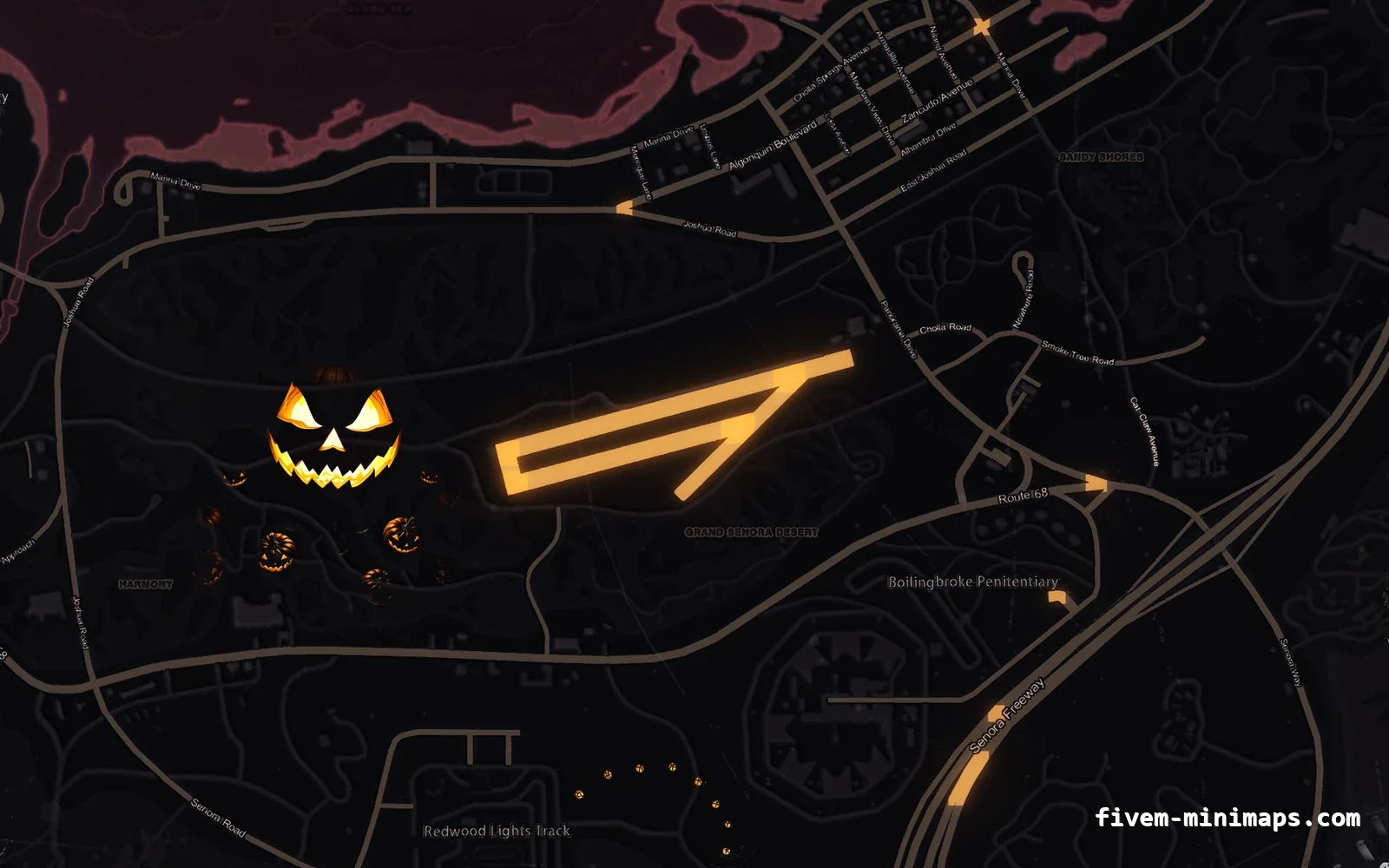 Halloween Red Halloween minimap — Sandy Shores Halloween Red Halloween minimap for FiveM, sandy shores