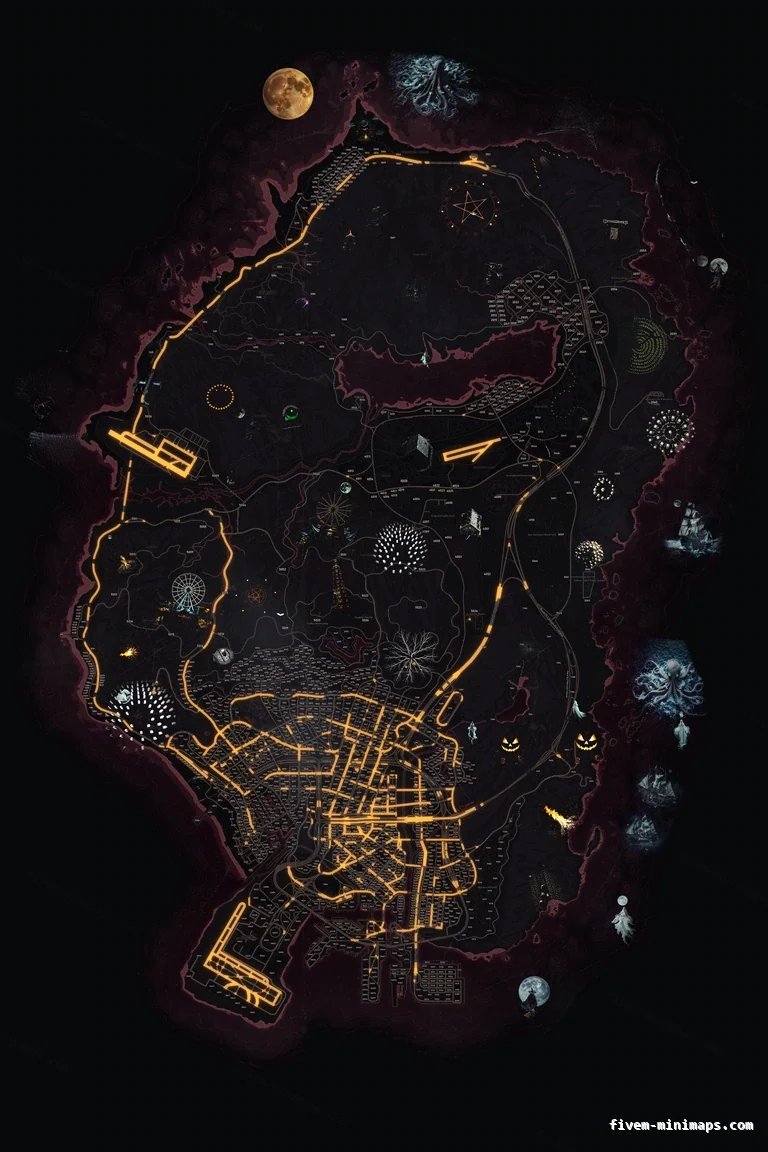 Halloween Red FiveM Halloween minimap, the whole map