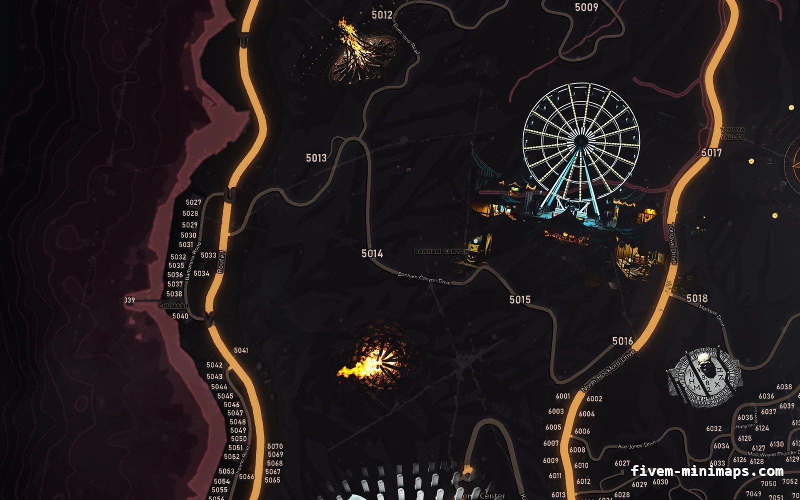 Halloween Red Halloween minimap for FiveM, the west coast