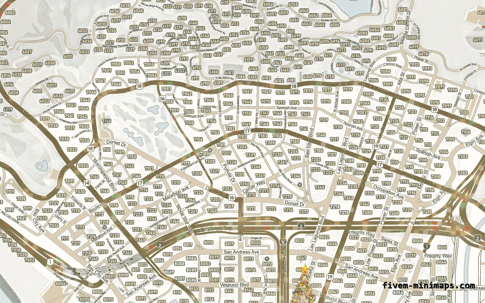 Christmas White Christmas minimap for FiveM, los santos